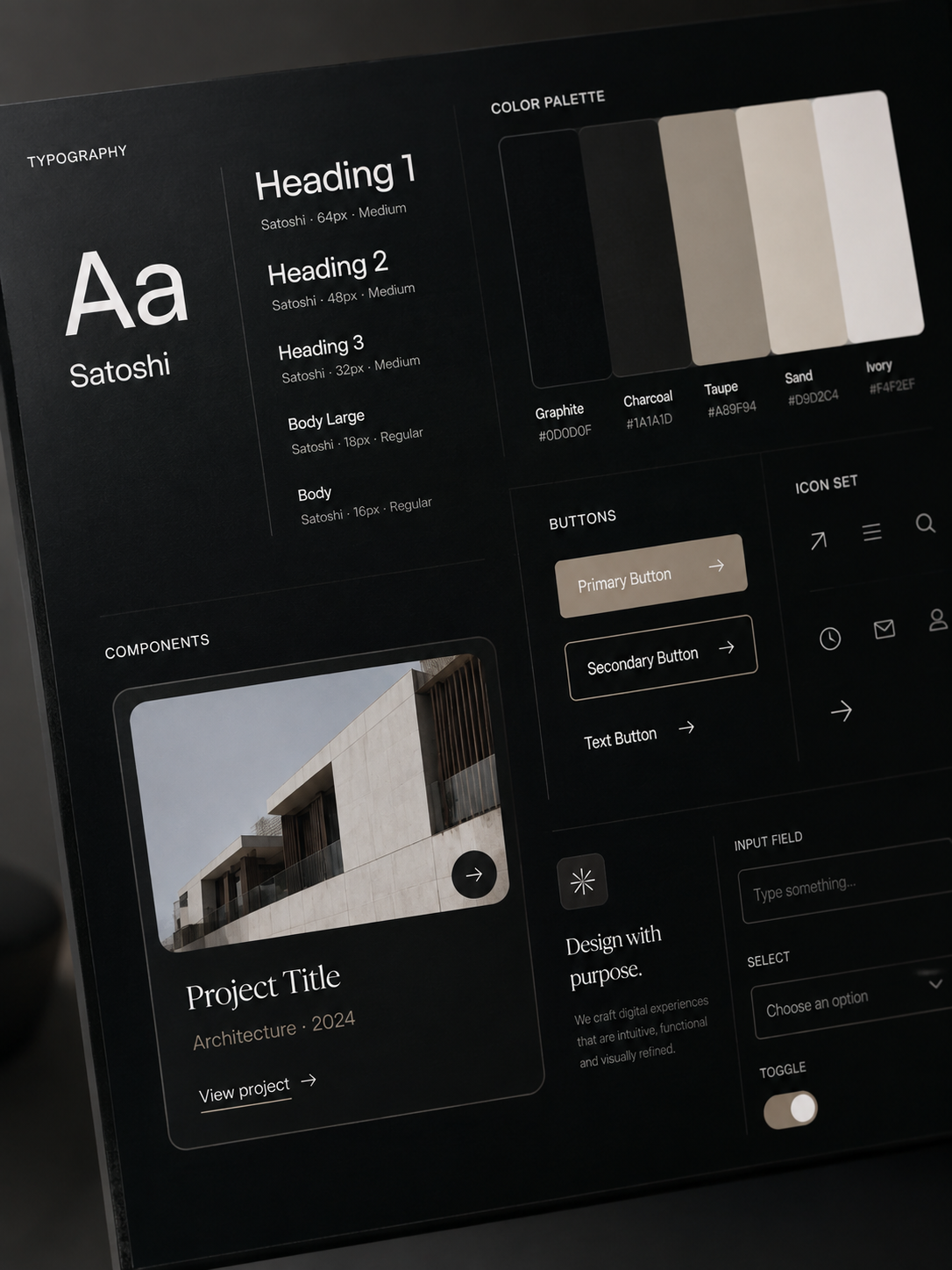 Sistema de design e guia de estilo criado pela Alwes Studio